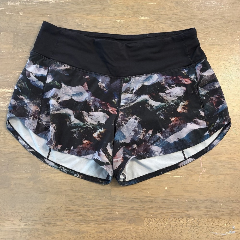 Lululemon Speed Up Shorts Womens 6 Tall Watercolor Run Athleisure Pocket 3.5"